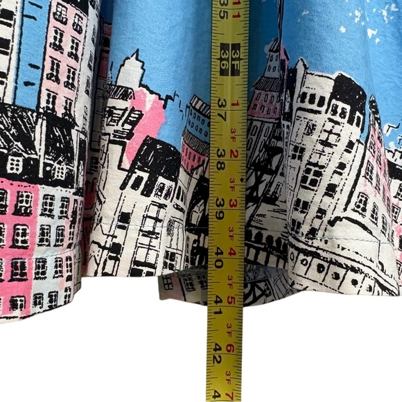 Lindy Bop Carmela Paris Border Swing Dress US Size 10 Blue Retro Pinup *Read - Picture 13 of 16